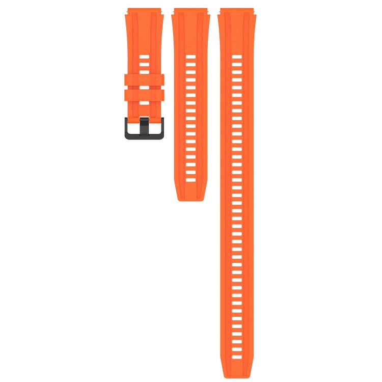 For Huawei Watch 3 Pro New Long & Short Sports Solid Color Silicone Watch Band Set(Orange)