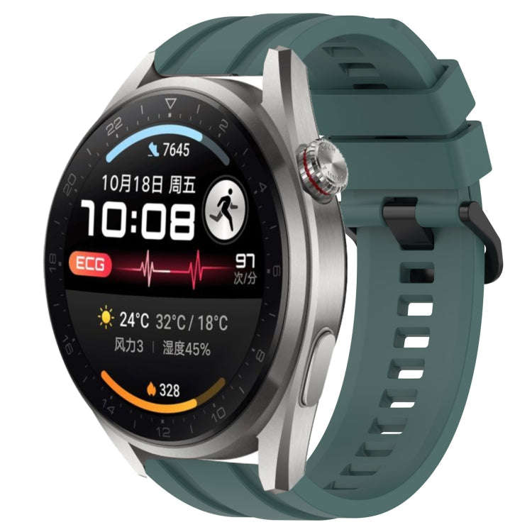 For Huawei Watch 3 Pro New Long & Short Sports Solid Color Silicone Watch Band Set(Olive Green)
