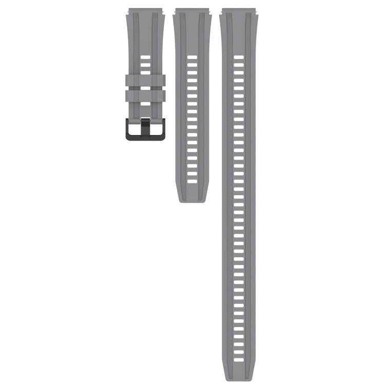 For Huawei Watch 3 Pro New Long & Short Sports Solid Color Silicone Watch Band Set(Grey)