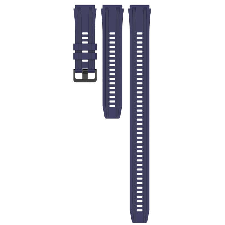For Huawei Watch 3 Pro New Long & Short Sports Solid Color Silicone Watch Band Set(Midnight Blue)