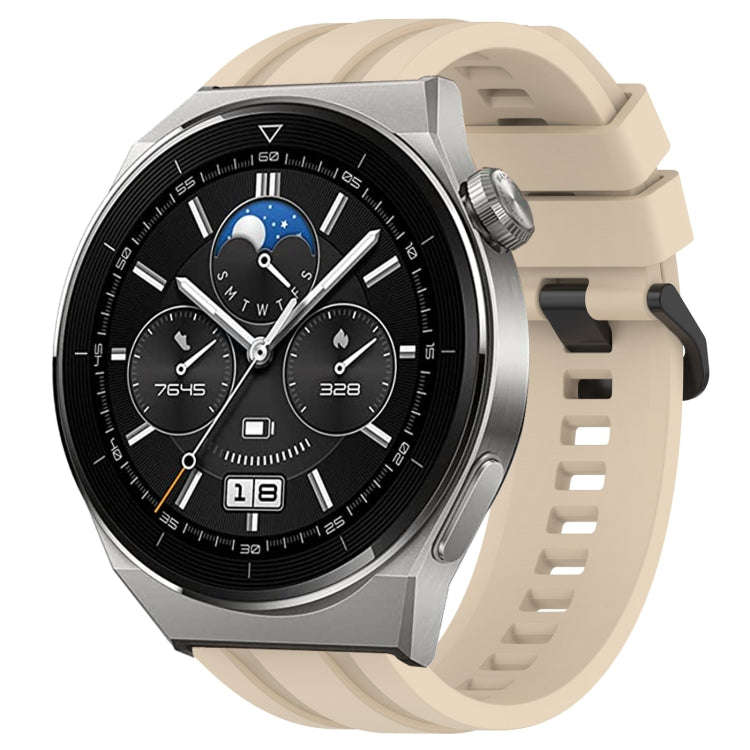 For Huawei Watch 3 Pro Long & Short Sports Solid Color Silicone Watch Band Set(Khaki)