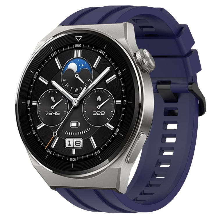 For Huawei Watch 3 Pro Long & Short Sports Solid Color Silicone Watch Band Set(Midnight Blue)