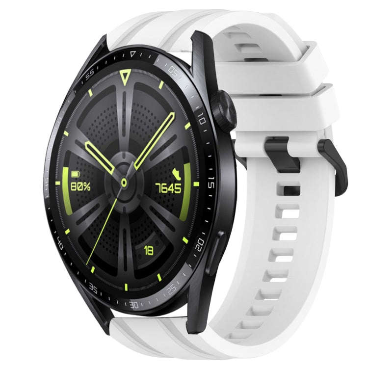 For Huawei Watch GT Runner Long & Short Sports Solid Color Silicone Watch Band Set(White)