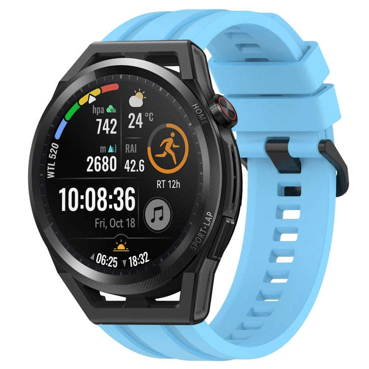 For Huawei Watch Buds Long & Short Sports Solid Color Silicone Watch Band Set(Sky Blue)