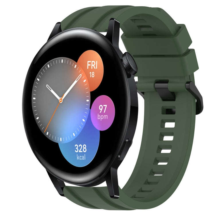 For Honor Watch GS 3 Long & Short Sports Solid Color Silicone Watch Band Set(Dark Green)