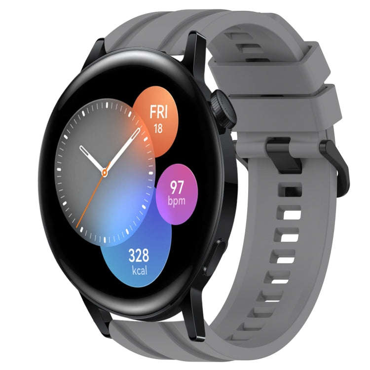For Honor Watch GS 3 Long & Short Sports Solid Color Silicone Watch Band Set(Grey)