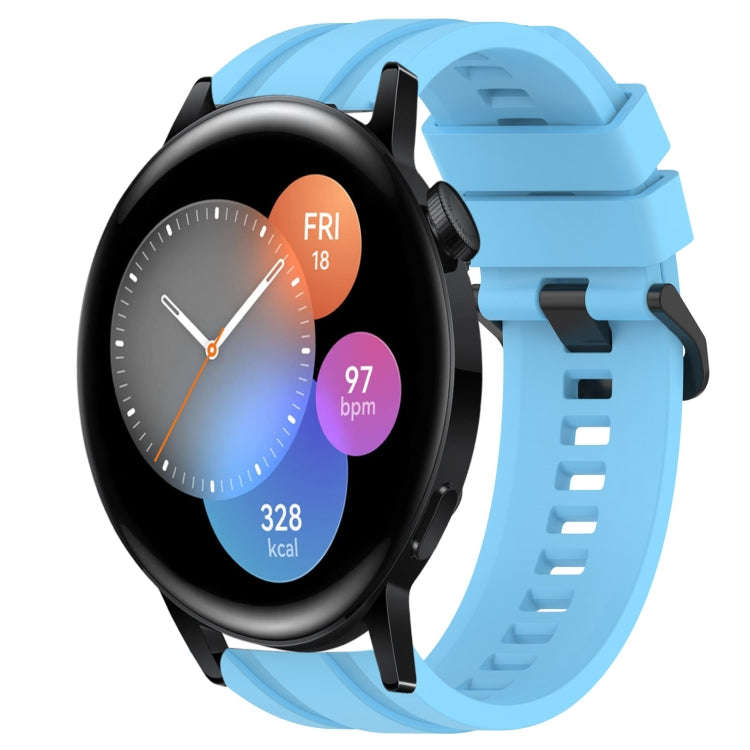For Honor Watch GS 3 Long & Short Sports Solid Color Silicone Watch Band Set(Sky Blue)