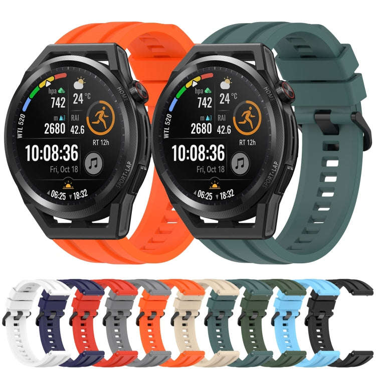 For Huawei Watch 3 Pro New Long & Short Sports Solid Color Silicone Watch Band Set(Midnight Blue)