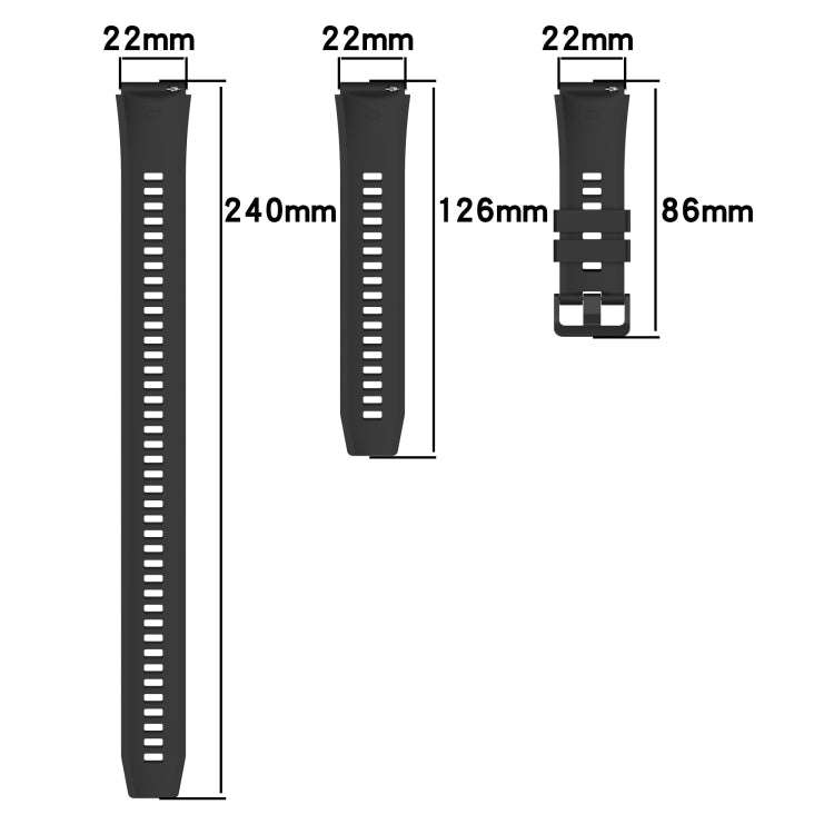 For Huawei Watch GT3  46mm Long & Short Sports Solid Color Silicone Watch Band Set(Khaki)