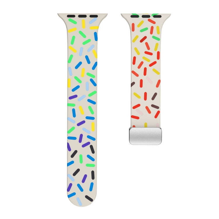 For Apple Watch Ultra 49mm Rainbow Dots Silicone Magnetic Buckle Watch Band(Starlight Color)