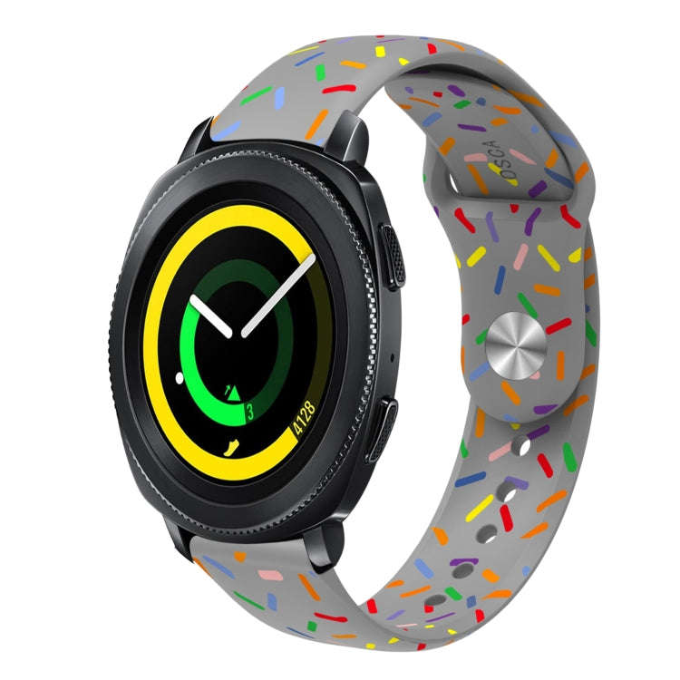 For Samsung Galaxy Watch 5 Pro Sports Rainbow Dots Silicone Buckle Watch Band(Gray)