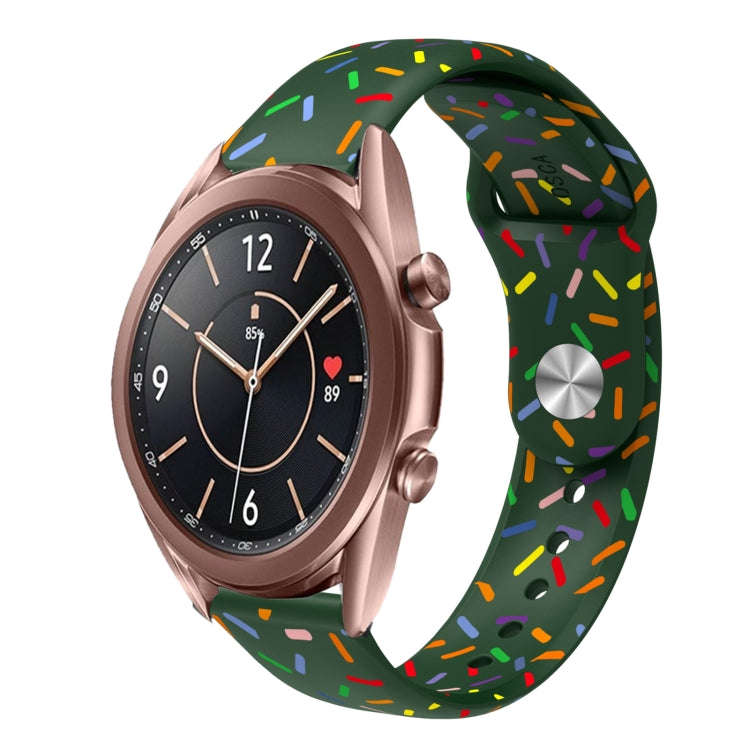 For Samsung Galaxy Watch 4 Classic 42mm / 46mm Sports Rainbow Dots Silicone Buckle Watch Band(Green)