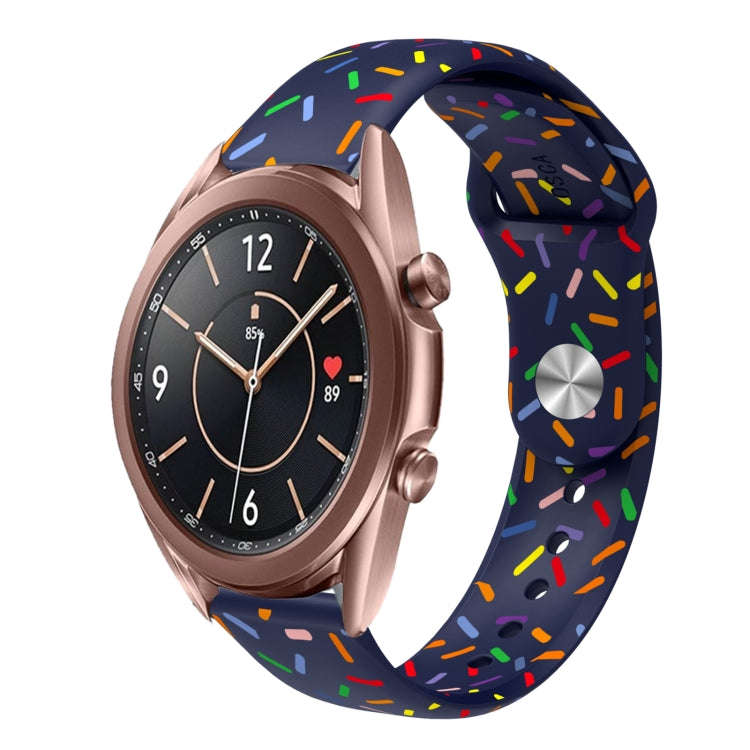 For Samsung Galaxy Watch 4 Classic 42mm / 46mm Sports Rainbow Dots Silicone Buckle Watch Band(Blue)