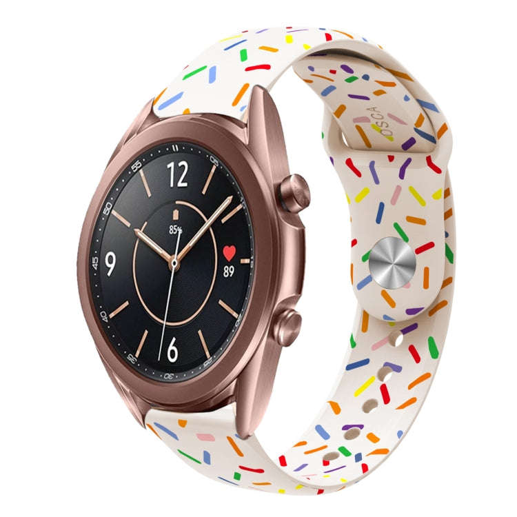 For Samsung Galaxy Watch 4 Classic 42mm / 46mm Sports Rainbow Dots Silicone Buckle Watch Band(Sta...