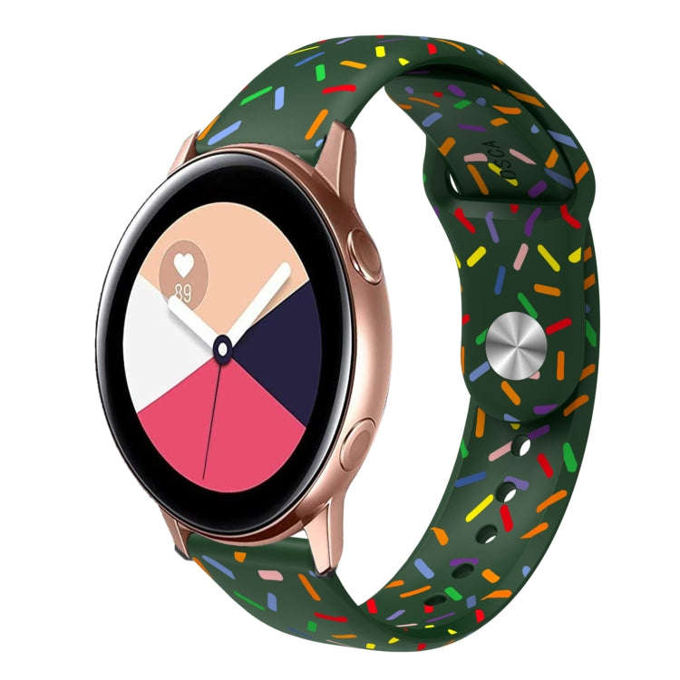 For Samsung Galaxy Watch 3 41mm Sports Rainbow Dots Silicone Buckle Watch Band(Green)