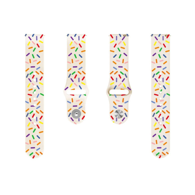 For Samsung Galaxy Watch 3 41mm Sports Rainbow Dots Silicone Buckle Watch Band(Starlight Color)
