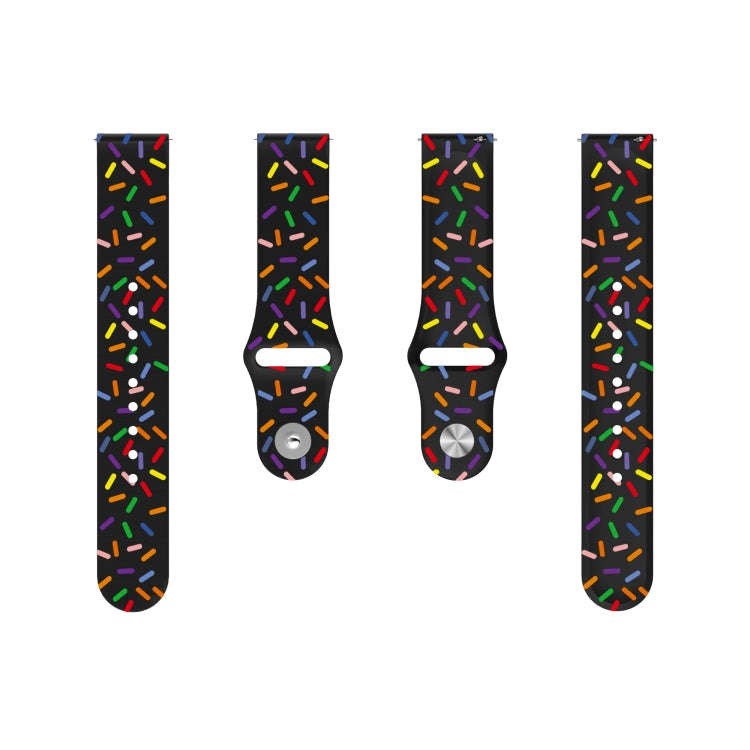 For Samsung Galaxy Watch Active 2 40mm / 44mm Sports Rainbow Dots Silicone Buckle Watch Band(Black)