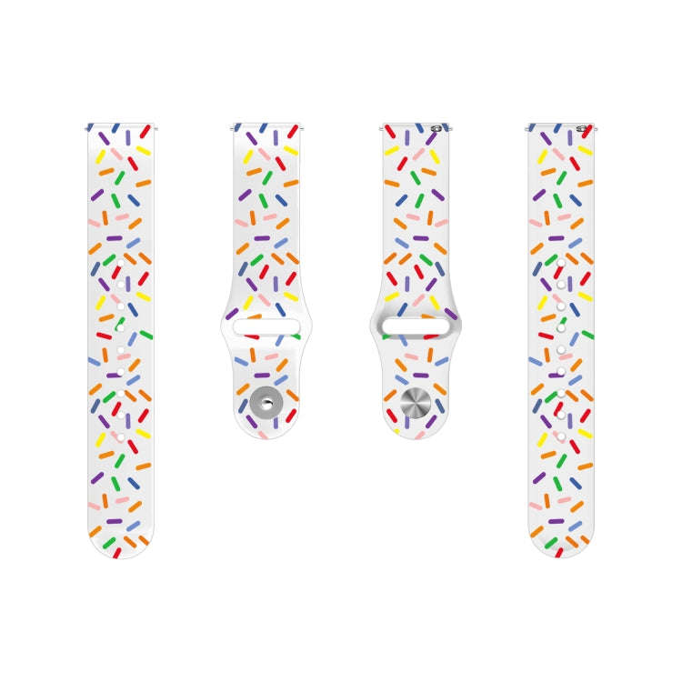 For Samsung Galaxy Watch Active 2 40mm / 44mm Sports Rainbow Dots Silicone Buckle Watch Band(White)