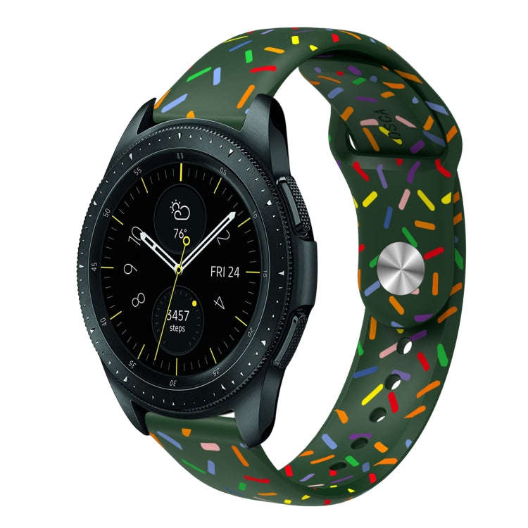 For Samsung Galaxy Watch Active 2 40mm / 44mm Sports Rainbow Dots Silicone Buckle Watch Band(Green)
