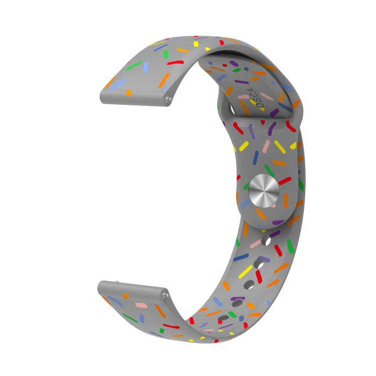 For Samsung Galaxy Watch Active 2 40mm / 44mm Sports Rainbow Dots Silicone Buckle Watch Band(Gray)