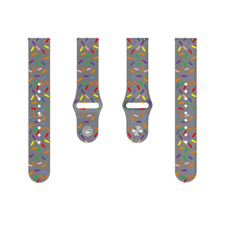 For Samsung Galaxy Watch Active 2 40mm / 44mm Sports Rainbow Dots Silicone Buckle Watch Band(Gray)