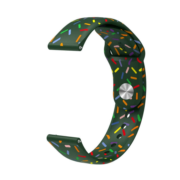 For Samsung Galaxy Watch 42mm Sports Rainbow Dots Silicone Buckle Watch Band(Green)