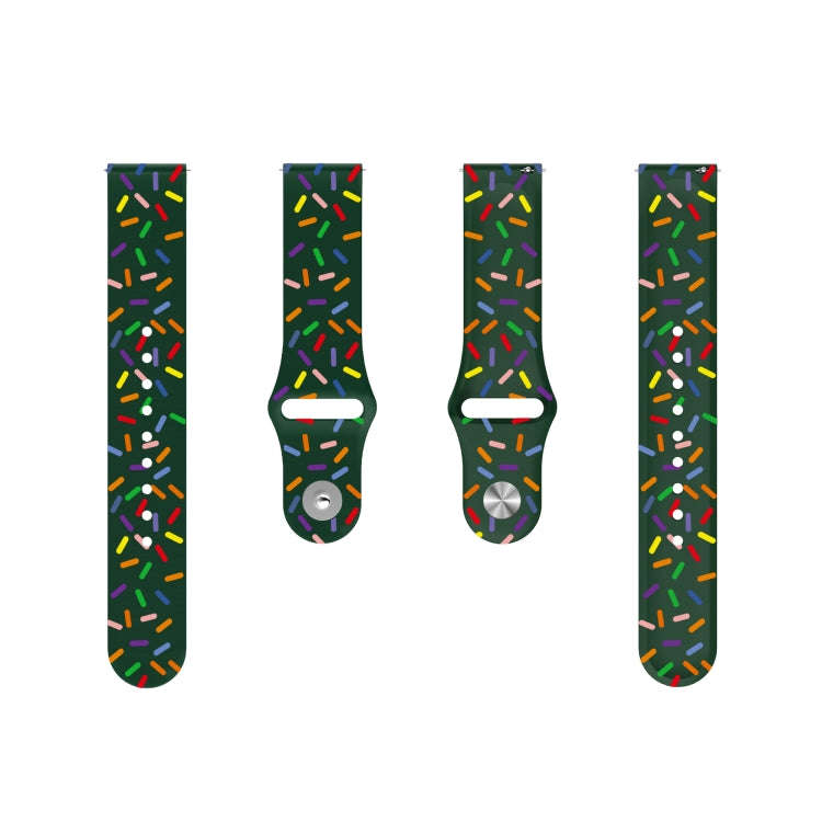 For Samsung Galaxy Watch 42mm Sports Rainbow Dots Silicone Buckle Watch Band(Green)