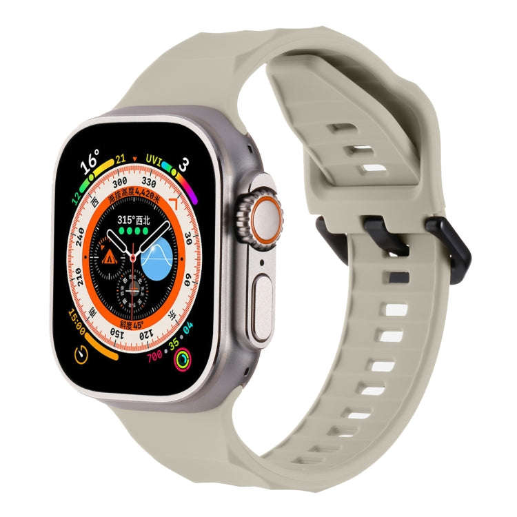 For Apple Watch Ultra 49mm Ripple Silicone Sports Watch Band(Starlight)