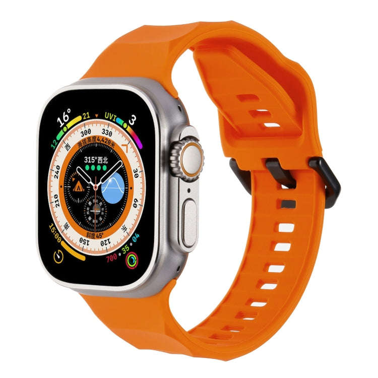 For Apple Watch 4 44mm Ripple Silicone Sports Watch Band(Orange)