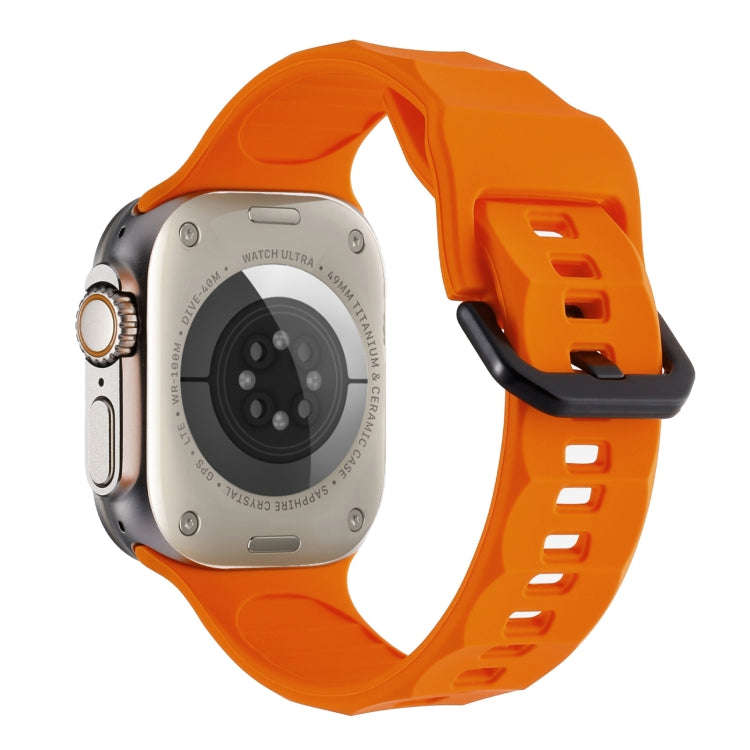 For Apple Watch 4 44mm Ripple Silicone Sports Watch Band(Orange)