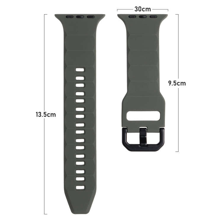 For Apple Watch Ultra 49mm Ripple Silicone Sports Watch Band(Dark Blue)