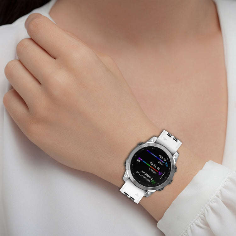 For Garmin Fenix 6S Two Color Reverse Buckle 20mm Silicone Watch Band(White+Black)