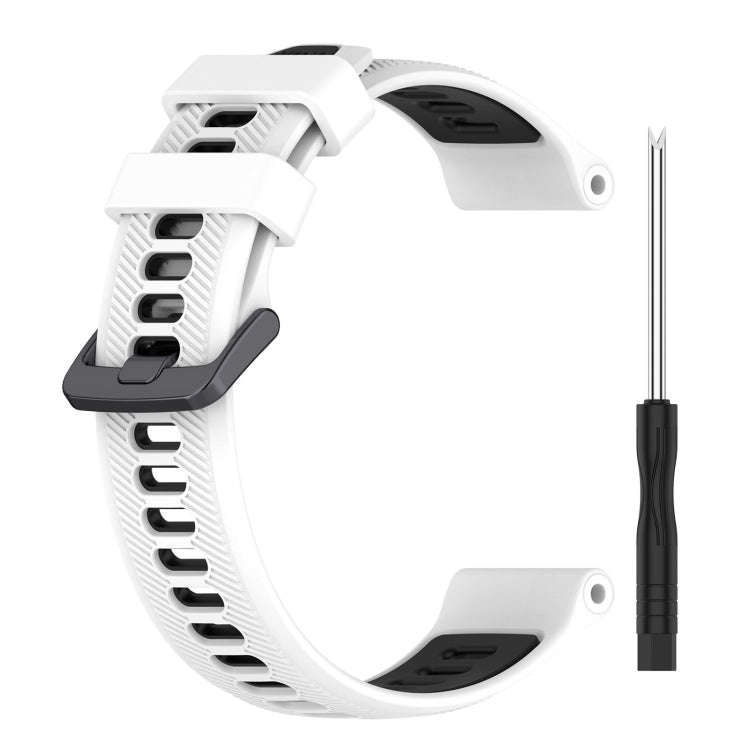 For Garmin Instinct 2 Sports Two-Color Silicone Watch Band(White+Black)