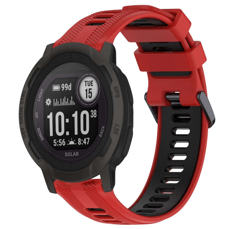 For Garmin Instinct 2 Sports Two-Color Silicone Watch Band(Red+Black)