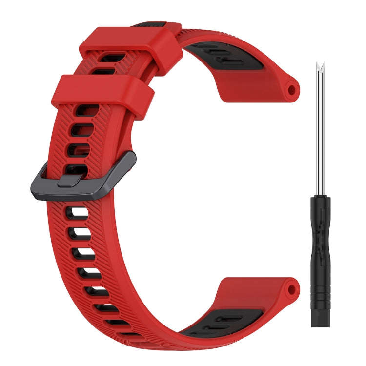 For Garmin Instinct Crossover Sports Two-Color Silicone Watch Band(Red+Black)