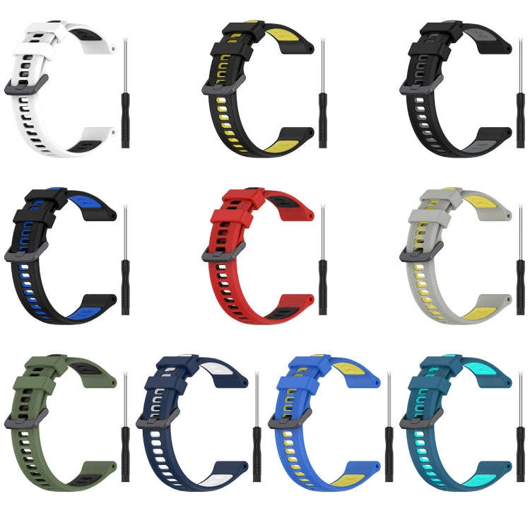 For Garmin Instinct Crossover Sports Two-Color Silicone Watch Band(Army Green+Black)