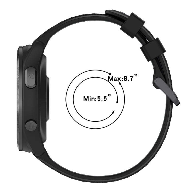 For Garmin Instinct Crossover Sports Two-Color Silicone Watch Band(Black+Blue)