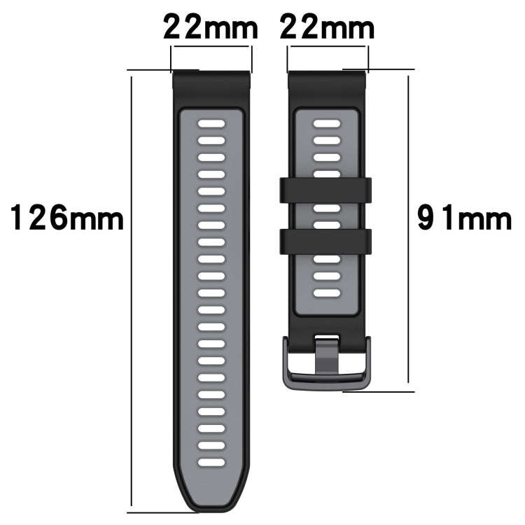 For Garmin Instinct Crossover Sports Two-Color Silicone Watch Band(Army Green+Black)