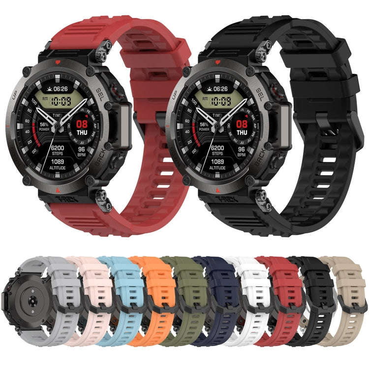 For Amazfit T-Rex Ultra Silicone Sports Watch Band(White)