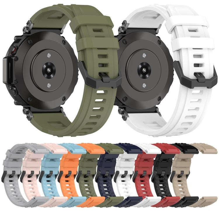 For Amazfit T-Rex Ultra Silicone Sports Watch Band(Dark Green)