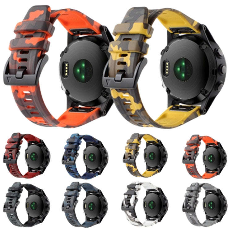 For Garmin Descent G1 Camouflage 22mm Silicone Watch Band(Camouflage Blue)