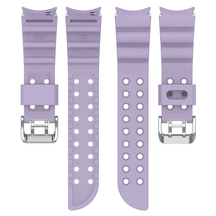 For Samsung Galaxy Watch 6 / 6 Classic Armored Solid Color Silicone Watch Band(Purple)