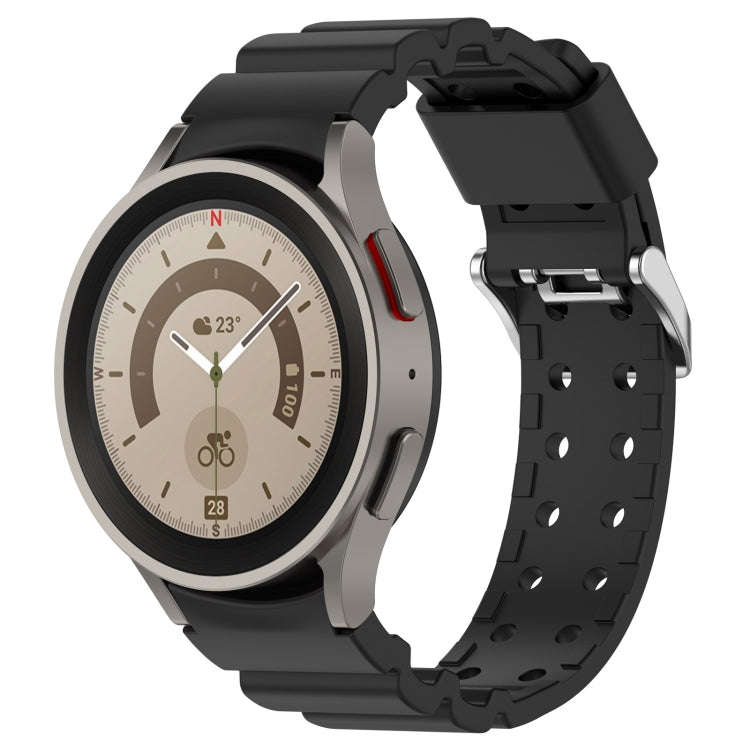 For Samsung Galaxy Watch 6 / 6 Classic Armored Solid Color Silicone Watch Band(Black)