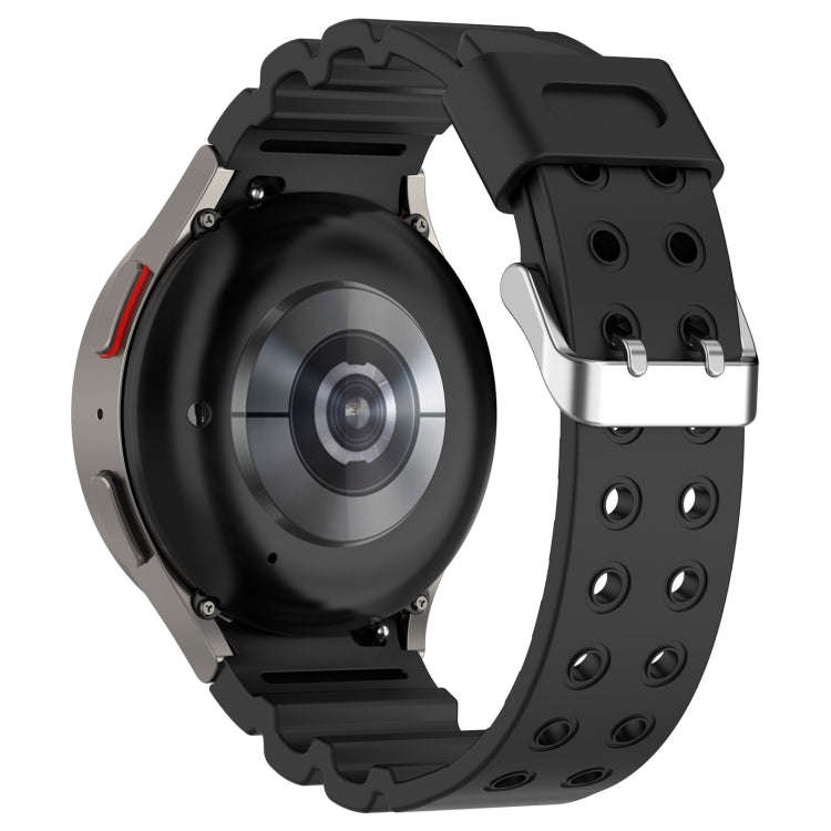 For Samsung Galaxy Watch 6 / 6 Classic Armored Solid Color Silicone Watch Band(Black)