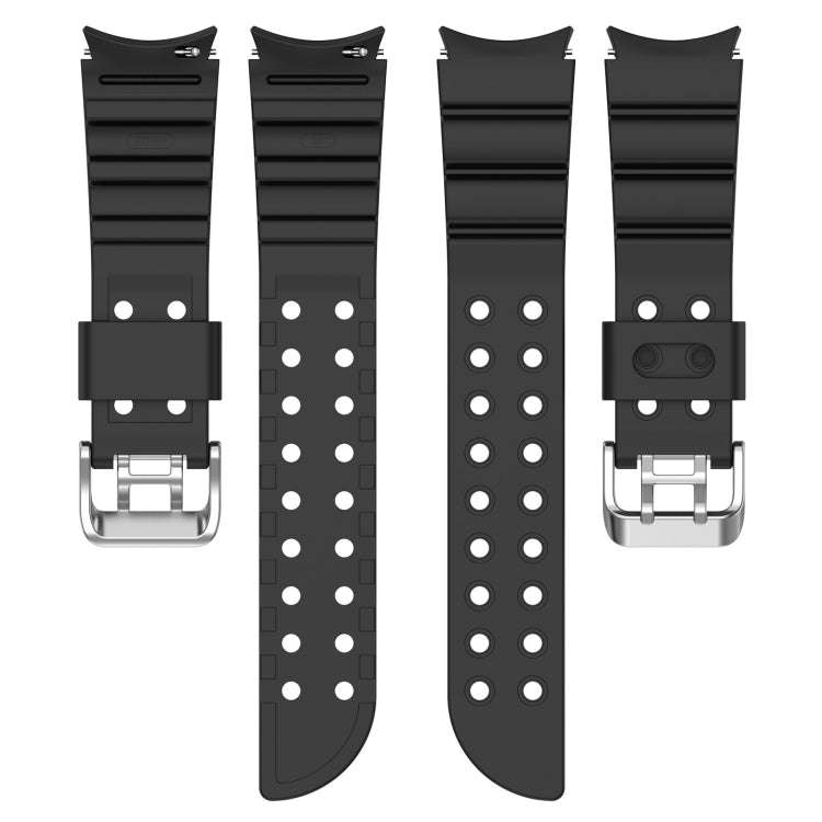 For Samsung Galaxy Watch 6 / 6 Classic Armored Solid Color Silicone Watch Band(Black)
