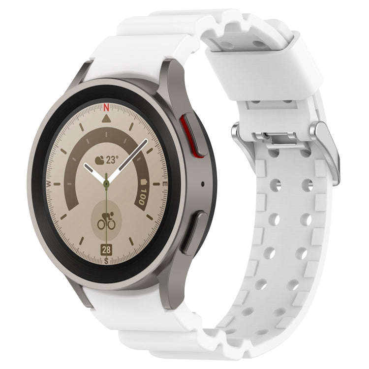 For Samsung Galaxy Watch 6 / 6 Classic Armored Solid Color Silicone Watch Band(White)