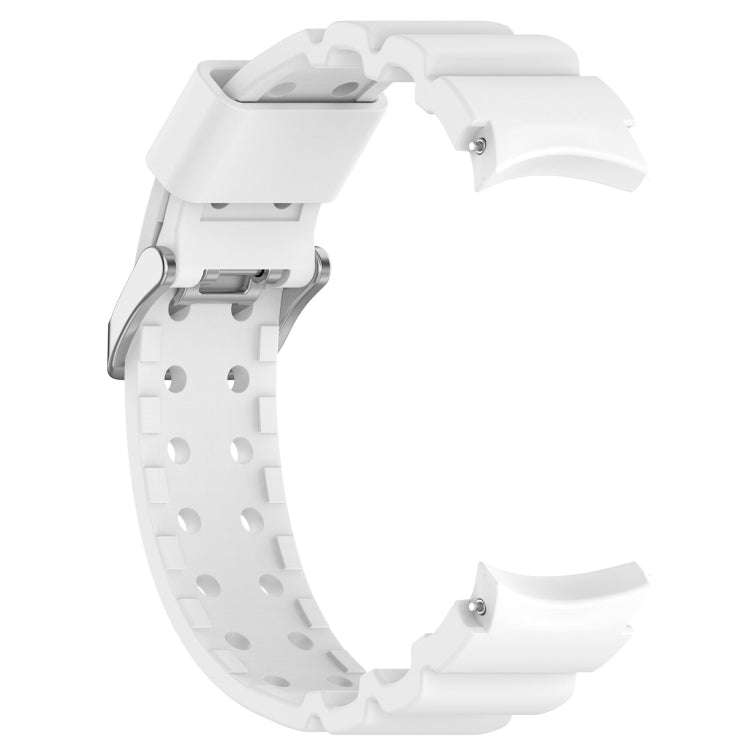 For Samsung Galaxy Watch 6 / 6 Classic Armored Solid Color Silicone Watch Band(White)