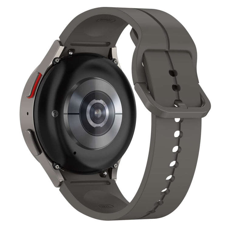 For Samsung Galaxy Watch 6 / 6 Classic Grooved Color Buckle Silicone Watch Band(Dark Gray)