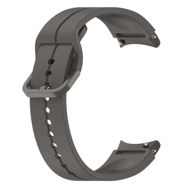 For Samsung Galaxy Watch 6 / 6 Classic Grooved Color Buckle Silicone Watch Band(Dark Gray)