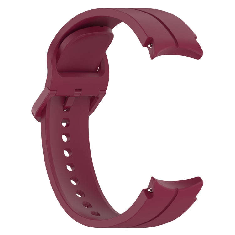 For Samsung Galaxy Watch 6 / 6 Classic Grooved Color Buckle Silicone Watch Band(Wine Red)
